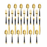 24 Pc Cutlery Set – Black Over Golden - Image 3