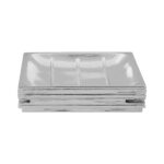 Soap Dish Brick Shiny Chrome Polyresine