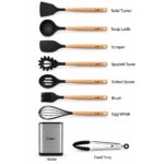 Sonifer Silicone Kitchen Utensil Silver - 9pcs - Image 2