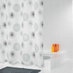 Shower Curtain Hurricane  – White Grey - Image 2