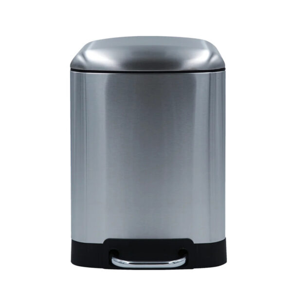 Waste Basket Nala Matt Chrome With Soft-Close Stainless Steel 6 Liter
