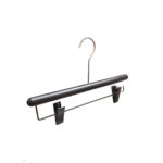 Clothes Hanger with Non-Slip Shoulders & Bottom Clips -  Glossy/Matt Finish Black  - Image 2