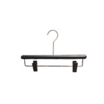 Clothes Hanger with Non-Slip Shoulders & Bottom Clips -  Glossy/Matt Finish Black 