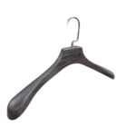 Clothes Hanger Smooth Finish with Metal Hook - Black