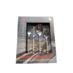 24-Pc Dinner Flatware Set Stainless Steel - Brown Silver