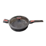 Frying Pan With Lid  30cm - Black With Red 
