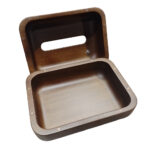 Wooden Tissue Box with Magnetic Closure & Decorative Bird Accent – Dark Brown - Image 3