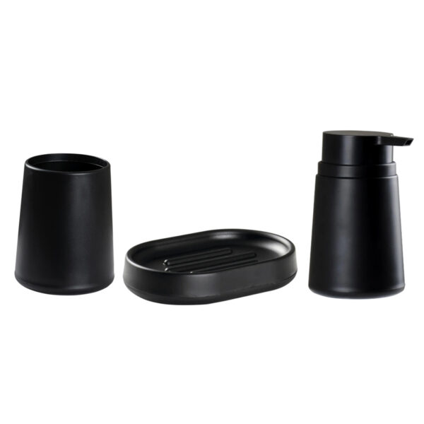 Bathroom Accessories Set 3Pcs Kira Black Abs