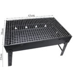 Portable BBQ Grill with Foldable Stand - Black - Image 3