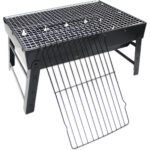 Portable BBQ Grill with Foldable Stand – Black