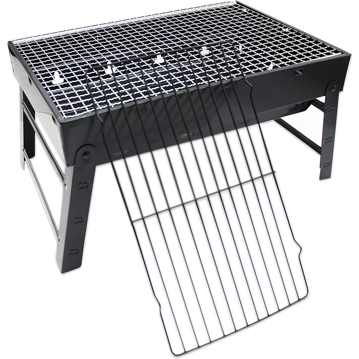 mk 3472 (5) Portable BBQ Grill with Foldable Stand – Black