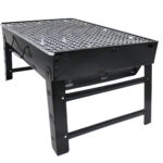 Portable BBQ Grill with Foldable Stand - Black - Image 2
