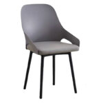 Plastic Modern Chair With Backrest Set Of 2 – Grey - Image 2