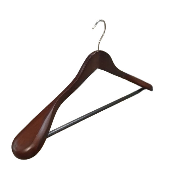 Coat Hanger with Shoulder Guard – Dark Brown
