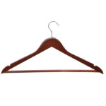 Wooden Clothes Hangers  Set of 3  45 cm - Dark Brown - Image 2
