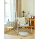 Modern Single Swing Chair Off White - Image 2