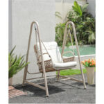 Modern Single Swing Chair Off White - Image 6