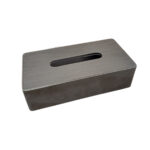 Rectangular Leather Tissue Box Cover - Grey