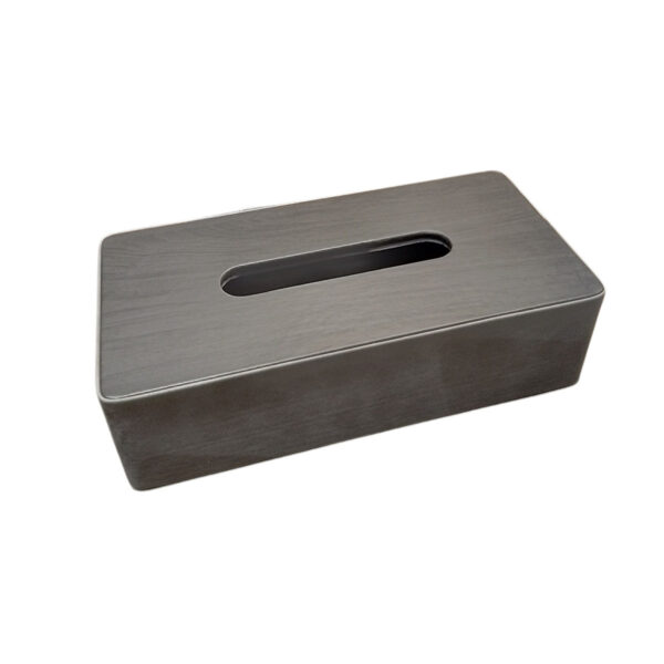 Rectangular Leather Tissue Box Cover - Grey