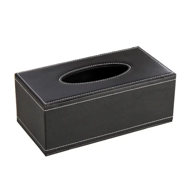 Tissue Box Leather – Black