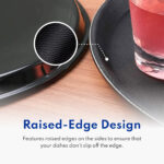 Non Slip Round Serving Tray – Black - Image 4