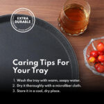 Non Slip Round Serving Tray – Black - Image 3