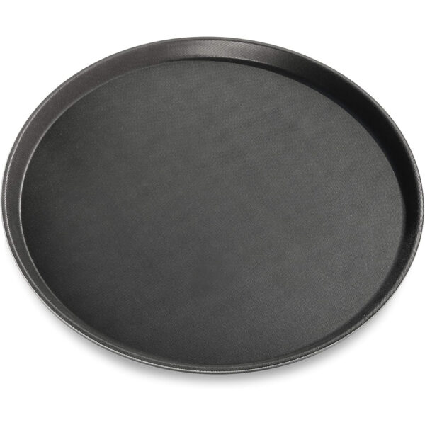 Non Slip Round Serving Tray – Black