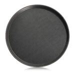 Non Slip Round Serving Tray – Black - Image 2