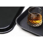 Non Slip Rectangular Serving Tray 65.5 cm - Black - Image 3