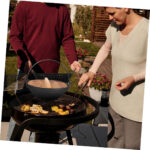 Cast Iron Wok With Wooden Cover 19.5 cm - Black - Image 7