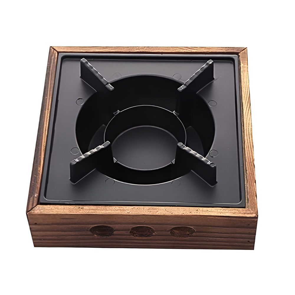 osm 1255 (3) Cast Iron Burner In Wooden Box Small - Image 1