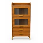 Mid-Century Style Wooden Storage Cabinet With Drawers - Brown