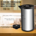Insulated Vacuum Stainless Steel Jug - Black - Image 5