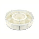 Rotating Dry Fruit Tray With Lid Off White
