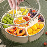 Rotating Dry Fruit Tray With Lid Off White - Image 5
