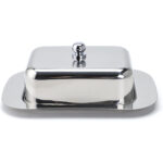 Butter Dish with Lid Stainless Steel - Silver