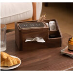Tissue Box with Storage Organizer Wooden - Image 3
