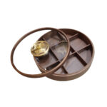 Rotating Wooden Dry Fruit Tray 38 cm - Brown - Image 2