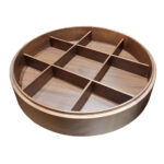 Rotating Wooden Dry Fruit Tray 38 cm - Brown - Image 3