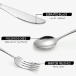 24-Pc Cutlery Set Cloth Pattren Design Stainless Steel - Silver - Image 6