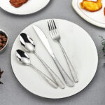 24-Pc Cutlery Set Cloth Pattren Design Stainless Steel - Silver - Image 4