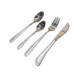 24-Pc Cutlery Set Cloth Pattren Design Stainless Steel - Silver