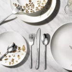 24-Pc Cutlery Set Cloth Pattren Design Stainless Steel - Silver - Image 3