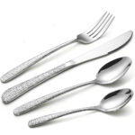 24-Pc Cutlery Set Cloth Pattren Design Stainless Steel - Silver - Image 2
