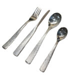 Cutlery Set  24 Pcs Snake Pattren Stainless Steel - Silver