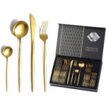 Silverware Stainless Steel Cutlery Set  24 Pcs - Gold