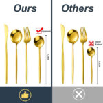 Silverware Stainless Steel Cutlery Set  24 Pcs - Gold - Image 4