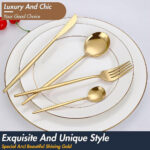 Silverware Stainless Steel Cutlery Set  24 Pcs - Gold - Image 5