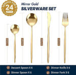 Silverware Stainless Steel Cutlery Set  24 Pcs - Gold - Image 3