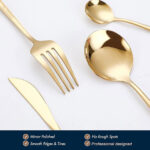 Silverware Stainless Steel Cutlery Set  24 Pcs - Gold - Image 6